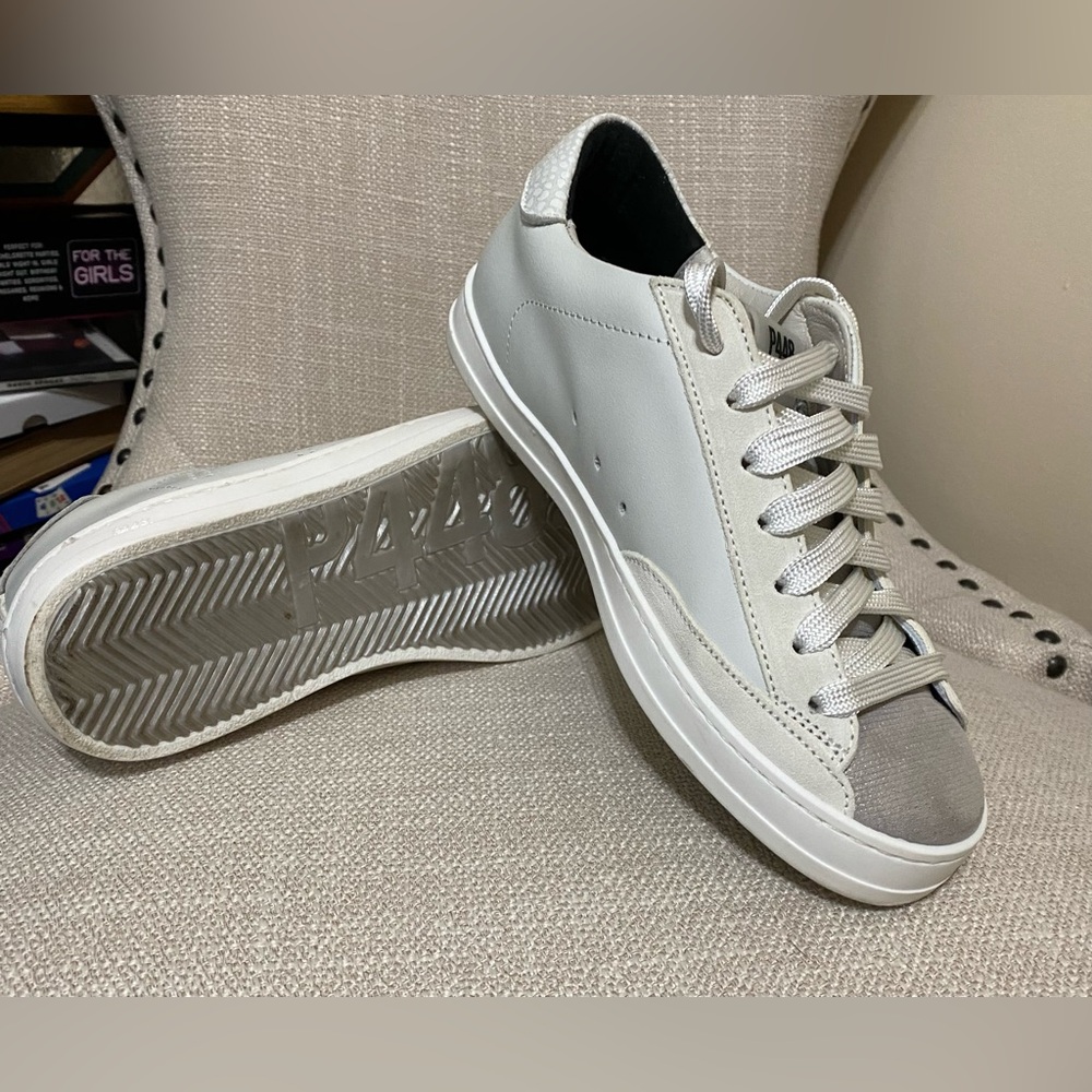 P448 white sneakers like new!!